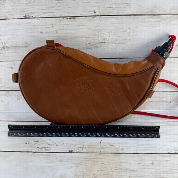 Las Tres Z.Z.Z. Other - Las Tres ZZZ San Fermin Leather Bota Bag Canteen Spain Vintage Brown Red Strap